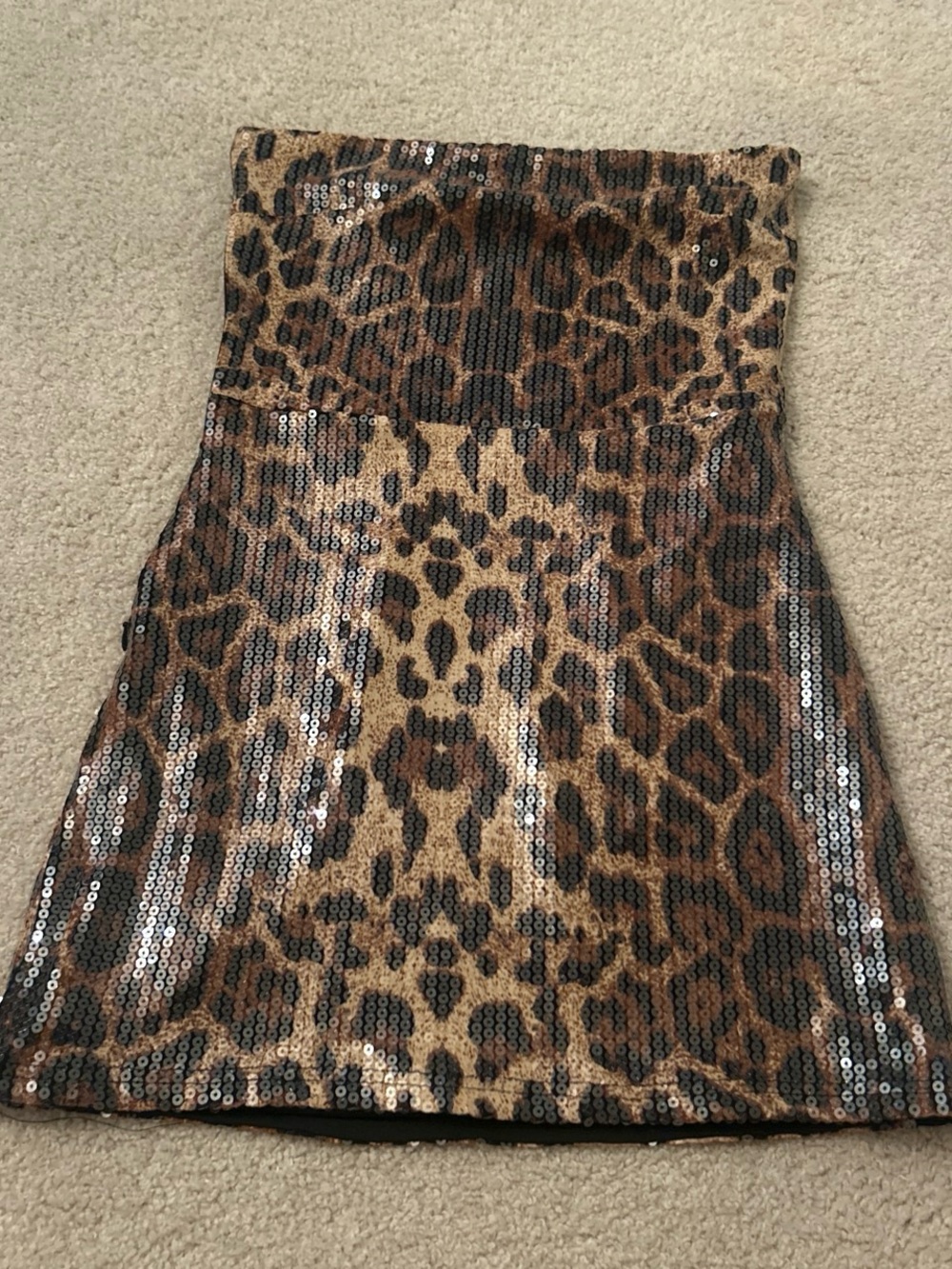 Sequin Leopard Print Mini Dress